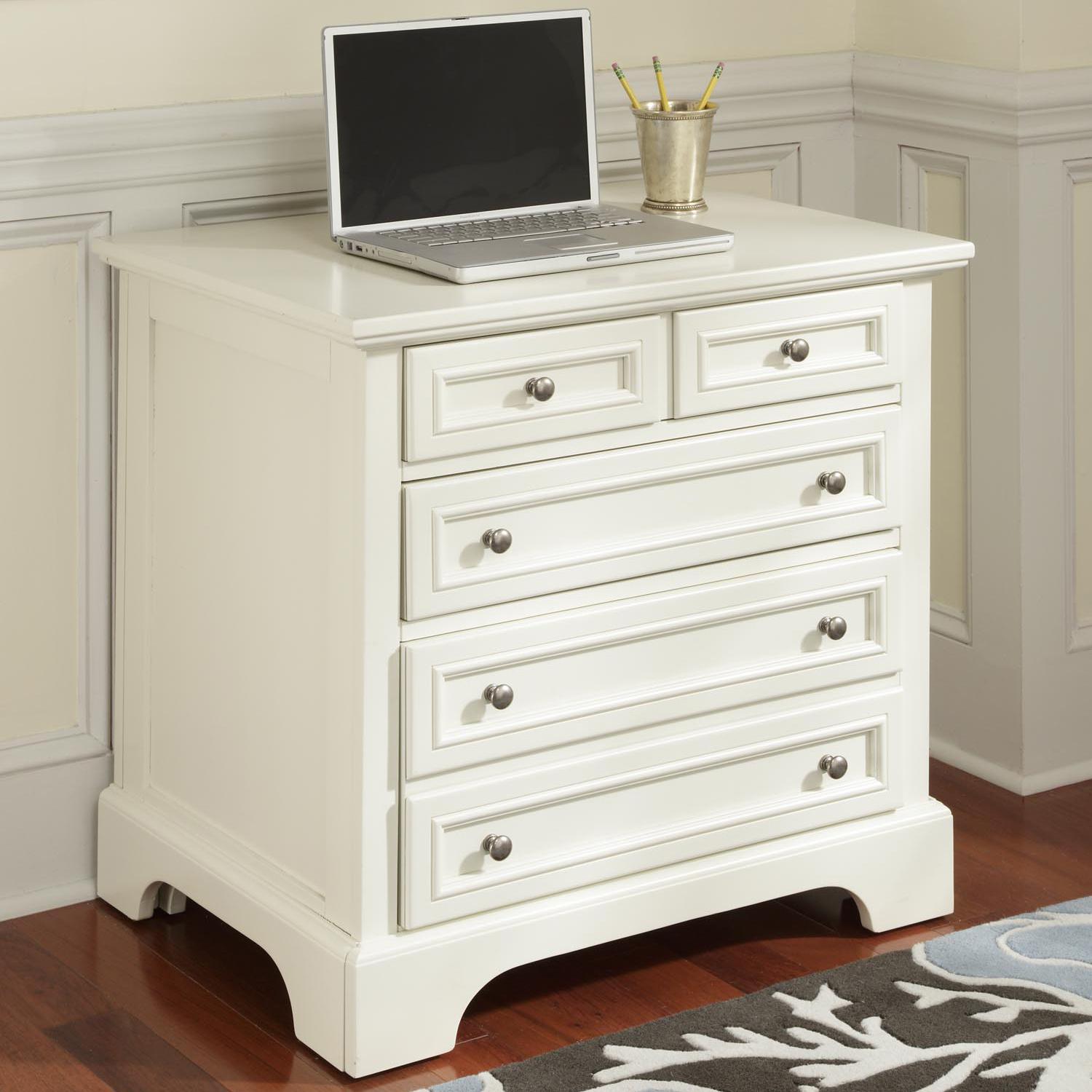 Home Styles Naples White Expandable Desk with Brushed Nickel Hardware